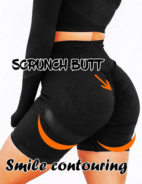 CROSS1946 Women's Seamless Scrunch Butt Shorts Booty Butt Lifting Yoga Shorts Sexy Workout Leggings