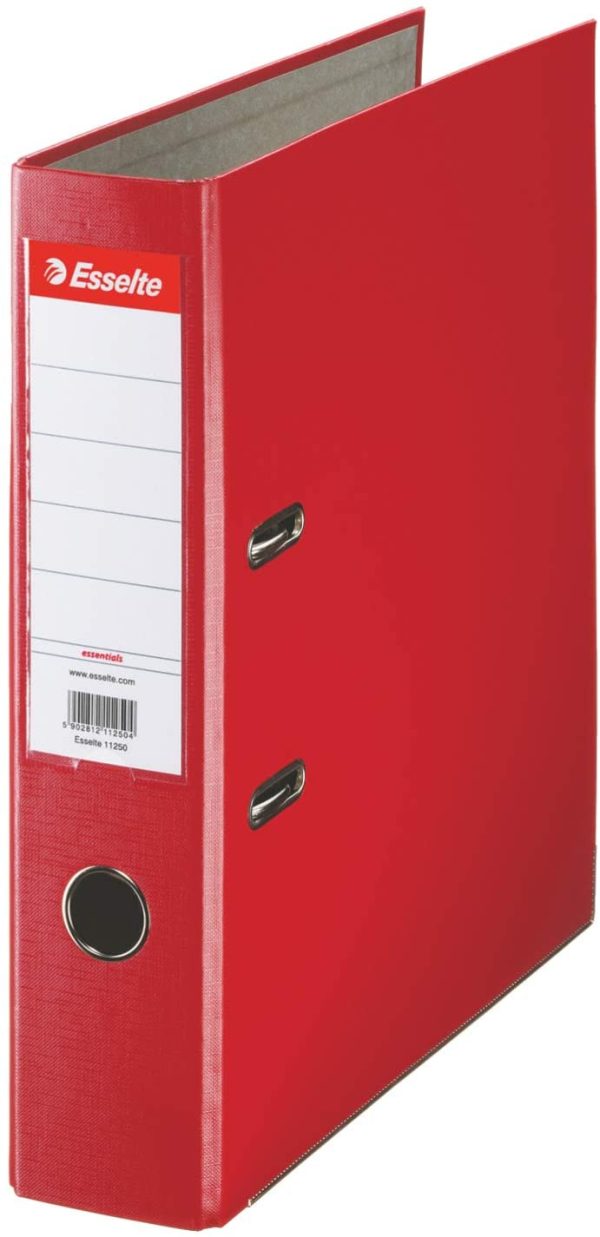 , Pack 3 A4 Lever Arch File, 550 sheets Capacity, PP, Plastic Cover, Red, Blue and Black File Folders, 628327