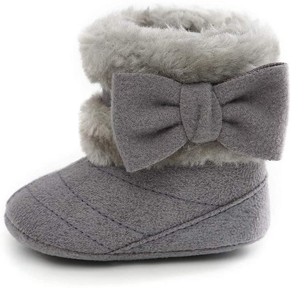 LACOFIA Baby Girls Winter Crib Shoes Infant Warm Fleece Soft Sole Slipper Boots - Image 3