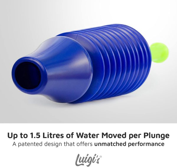 Luigi's - The World's Best Toilet Plunger | The Big, Blue & Green Unblocking Machine | Heavy Duty Unblocker with Unique Bellows Design | Clears & Unblocks All Toilets - Image 3