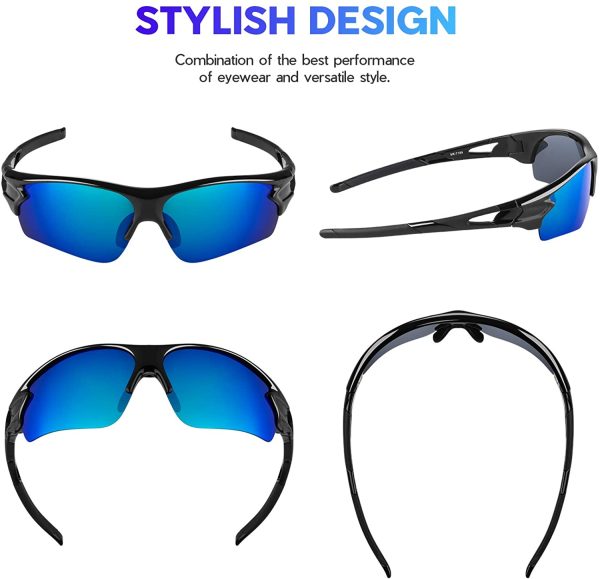 Polarized Sports Sunglasses for Men Women Youth Baseball Cycling Fishing Running TAC Glasses - Image 3