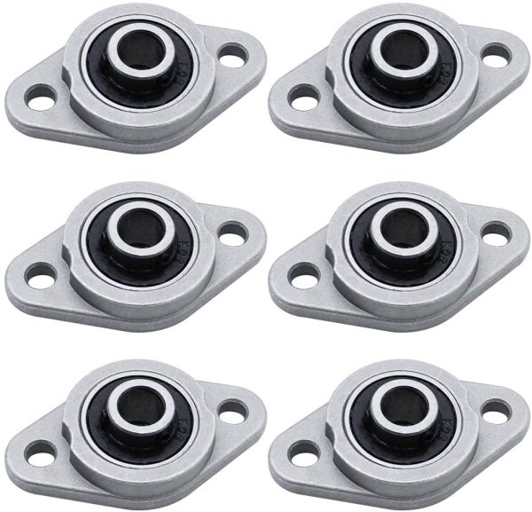 DXLing 6 Pieces KFL08 Zinc Alloy Self Aligning Pillow Block 8mm Bore Rhombus Flange Bearing Stand Inner Ball Mounted Pillow Block Mini Insert Bearing for Machinery KFL Series Conveyor Systems - Image 7