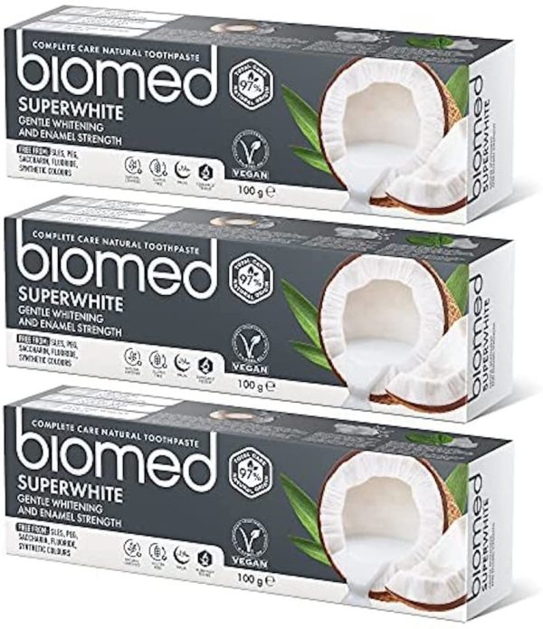 Biomed Superwhite Natural Coconut Toothpaste for Gentle Whitening, Tropical flavour - 100 g (pack of 3 - New Formula and Flavour) - Image 3