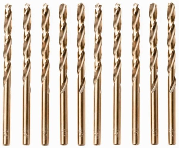 Box of 10 x HSS Gold Cobalt Jobber Drill Bit for Stainless & Hard Steels. Drills. UK Seller (1mm x 34mm Cobalt Jobber Drills)