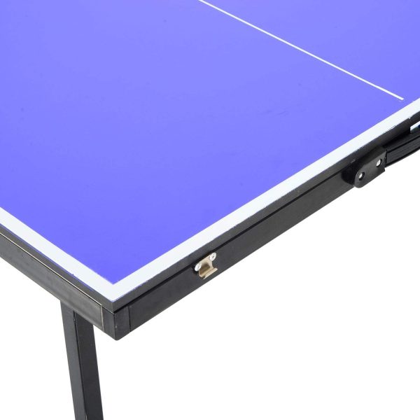 HOMCOM Folding 5ft Mini Compact Table Tennis Top Ping Pong Table Set Professional Net Games Sports Training Play - Image 4