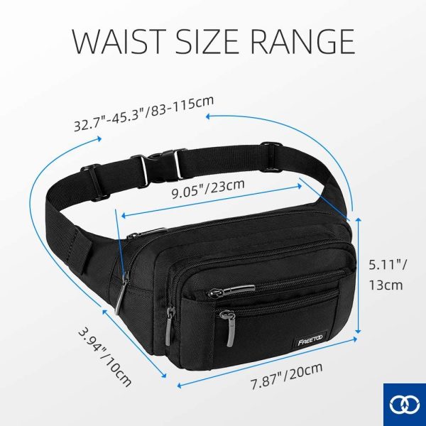 FREETOO Bum Bag Waist Fanny Pack for Men Women Waist Bag with 6 Zipped Pockets Waterproof Bumbag for Dog Walking Running Hiking Travel Holiday - Image 5