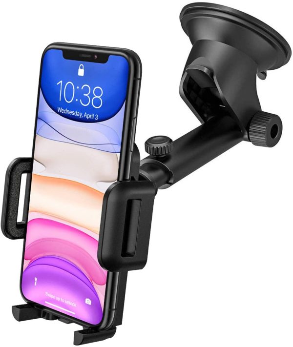 Car Phone Holder,Car Phone Mount,Car Holder,Dashboard Windscreen Car Phone Holder,Universal Car Cradle with One Button Release&Strong Sticky Gel Pad for iPhone12 11 XS XR X 8 7,Galaxys20 10 9,HTC,etc - Image 2