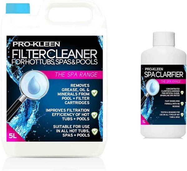 Pro-Kleen MY1437 Hot Tub, Pool & Spa Filter Cartridge Cleaner 5L-10 Treatments & MY1611 Spa Clarifier-Achieve Brilliant, Sparkling Water-Improves Filter Performance & Efficiency 1L, Clear - Image 6