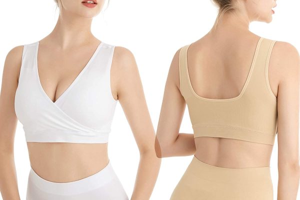 Lemef Nursing Sleep Bras Wirefree Maternity Breastfeeding Bras 3 Pack - Image 5