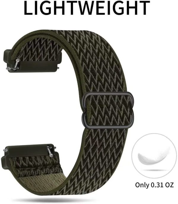 Fengyiyuda Nylon Strap Compatible with Fitbit Versa 2/Versa/Versa Lite/Versa SE Strap,Women Men Elastic Smartwatch Stretchy Bands, Soft Sport Replacement Bracelet,Army Green - Image 6