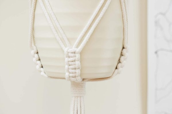 DIY Macrame Kit for Beginners - Beige Plant Hanger - 100% Cotton Rope 5mm - Handmade in the UK