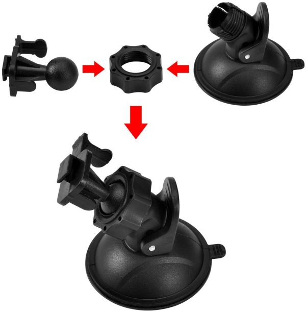 Dash Cam Suction Cup Mount Holder Compatible with TOGUARD, apeman, Yi, Mibao, SuperEye, DuDuBell, Crosstour Etc. with 10+ Different Points, 3 x Glue Double Sided Adhesive Tapes, 3 Wipes(dry and wet) - Image 3