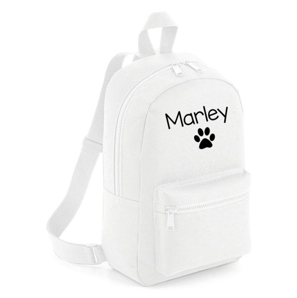 Personalised Dog Name and Paw Rucksack Backpack Pets Travelling - Image 2