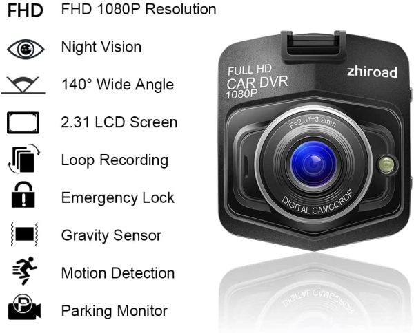 Upgraded Dash Cam Car Camera 1080P FHD Car DVR Dashboard Camera Video Recorder with Night Vision,G-sensor,Loop Recording,Motion Detection and Parking Monitor - Image 4