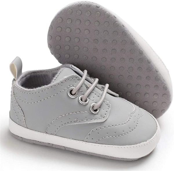 LACOFIA Baby Casual Lace-up Sneakers Infant Boys Soft Sole First Walking Shoes - Image 4