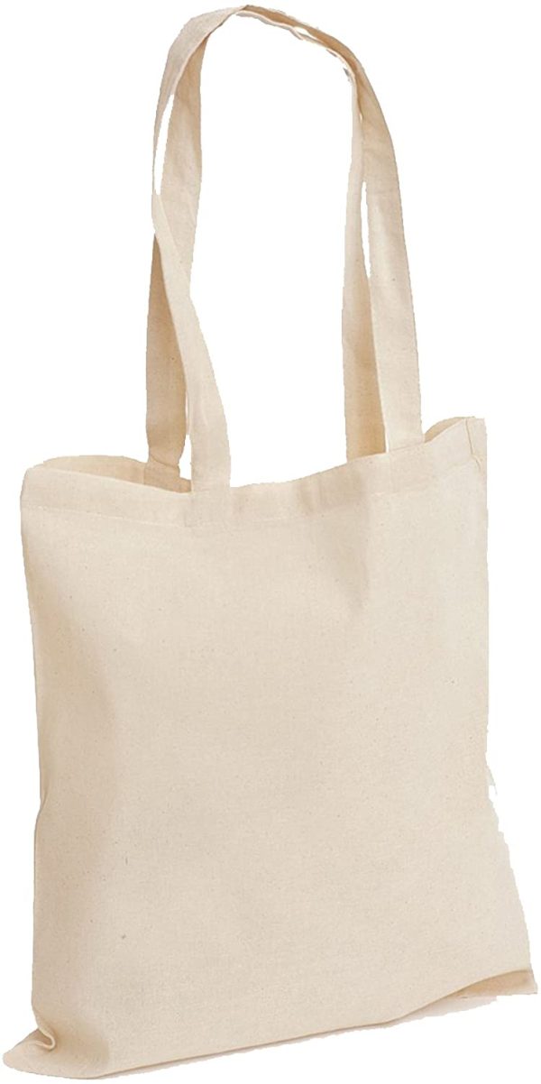 Pack of 10 Premium Plain Natural Cotton Shopping Tote Bags Eco Friendly Shoppers Ideal for Printing and Decorating