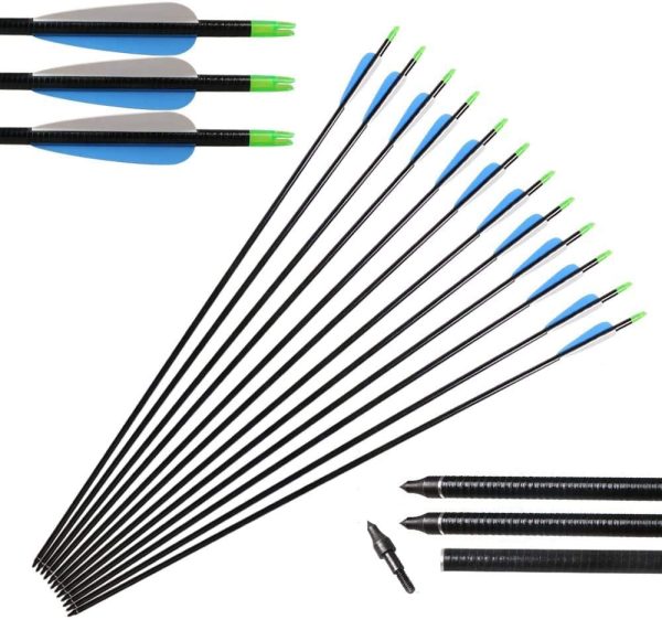 Huntingdoor 12Pcs 31" Fiberglass Targeting Arrows Archery Hunting Arrow with Replaceable Arrowhead for Recurve Bow Compound Bow Longbow - Image 5