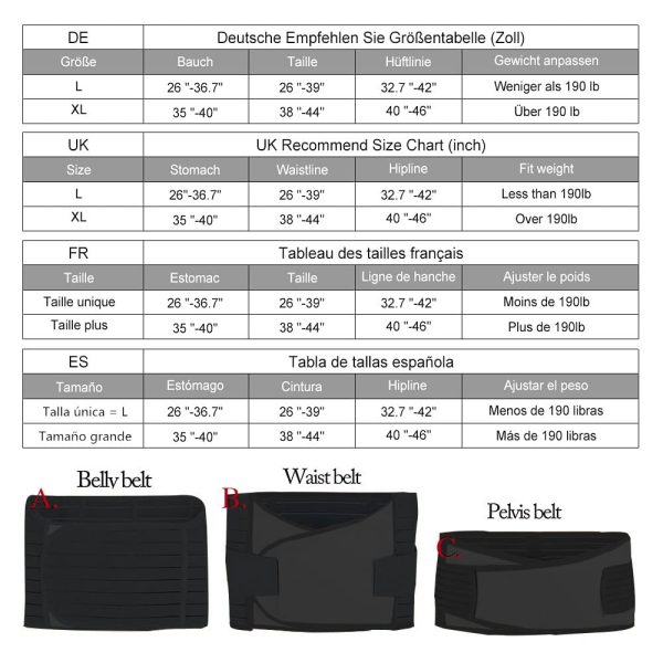 Postpartum Belly Wrap 3 in 1 Post Pregnancy Girdle, C Section Belt Postnatal Recovery Support band , Postnatal Abdominal Binder Tummy Bandit Cesarean Waist Belt Black L - Image 2