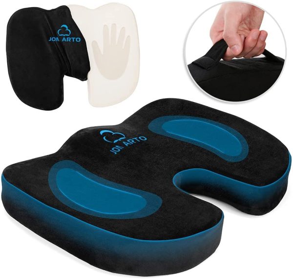 Seat Cushion Memory Foam Cushions for Coccyx Tailbone Sciatica Pain Relief Orthopedic Car Seat Cushion Pads Lower Back Support for Office Seat Wheelchair Chair Car Seat Wheelchair (Black)?? - Image 3