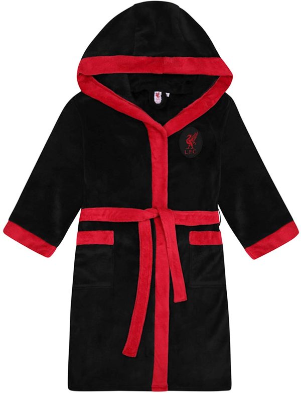 Liverpool FC Mens Dressing Gown Robe Hooded Fleece Official Football Gift - Image 3