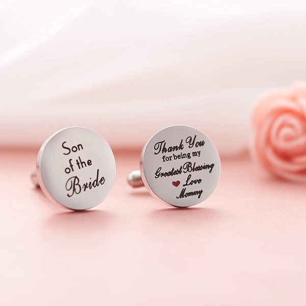 Melix HOME Son of The Bride Cuff Links - Thank You for Being My Greatest Blessing Cuff Links - Image 2