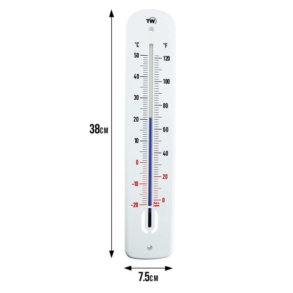 Large Outdoor Thermometer - 380 mm Garden Thermometer Outdoor For Use In Garden Greenhouse Patio Sun Terrace Shed Allotment Wall Classic Thermometer Indoor Outside Temperature Gauge (Black and Red) - Image 4