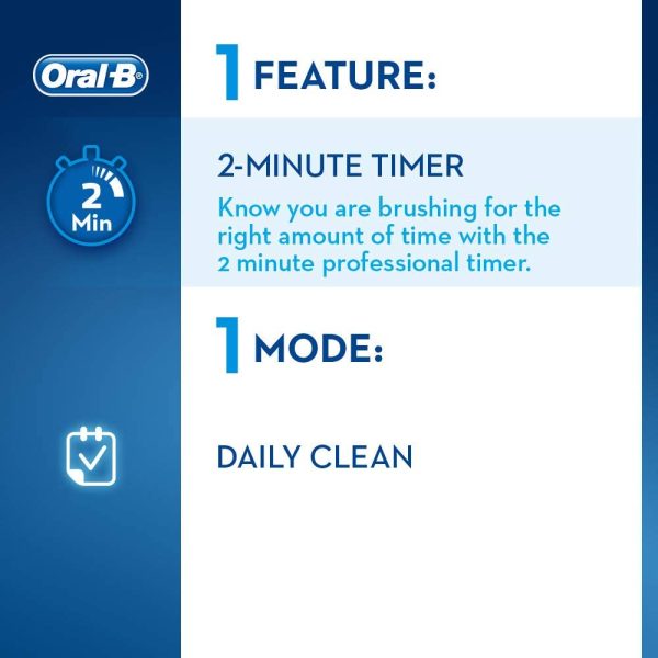 Oral-B Vitality CrossAction Electric Toothbrush, 1 Handle, 1 Cross Action Toothbrush Head, 1 Mode with 2D Cleaning, 2 Pin UK Plug, Black & White - Image 4