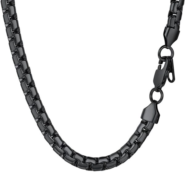 PROSTEEL Men 6MM Box Chain Necklace, 14/18/20/22/24/26/28/30 Inches, 316L Stainless Steel/Gold Plated (with Gift Box, Velvet Pouch) - Image 6