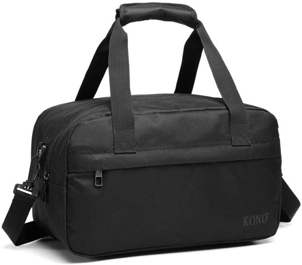 Kono Cabin Bag Under Seat Flight Bag Holdall Carry-on Luggage Travel Bag Unisex (Black) - Image 4