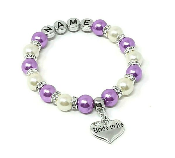 Personalised Bridesmaid Flower Girl Wedding Charm Bracelet Free Gift Bag - Image 3