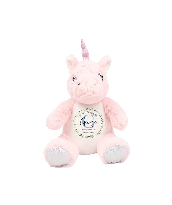 Personalised Christening Gift, Custom Baptism Gift, Unicorn Teddy Bear Soft Toy Plush, Christening Gift For Girls, Baby Keepsake, Christening Present, Baptism Present - Image 2