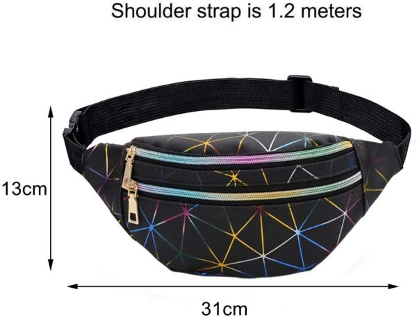 Bum Waist Bag, PU Leather Festival Fanny Pack Adjustable Belt Waterproof Lightweight Hip Pouch for Hiking Running Travel Sports Outdoor