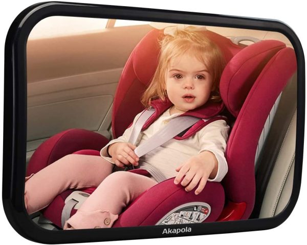 Baby Car Mirror for Back Seat, Baby Rear View Mirror for Car to See Rear Facing Infants, Babies, Kids and Child, Shatterproof, 360 ?? Rotation - Black - Image 2