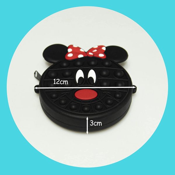 Miki Fidget Toy Fidget Shoulder Bag Miki Mouse Pop it Push Bubble Fidget Sensory Toy Push Pop It Bag Poppet Bag (MK-Black) - Image 2