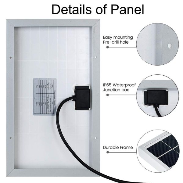 ECO-WORTHY 10 Watts 12 Volt Solar Trickle Charger Car Battery Maintainer Solar Panel Kit: 1pc 10W 12V Polycrystalline Solar Panel with 3A Charge Controller and Cables for 12 Volt battery Motorhome - Image 2