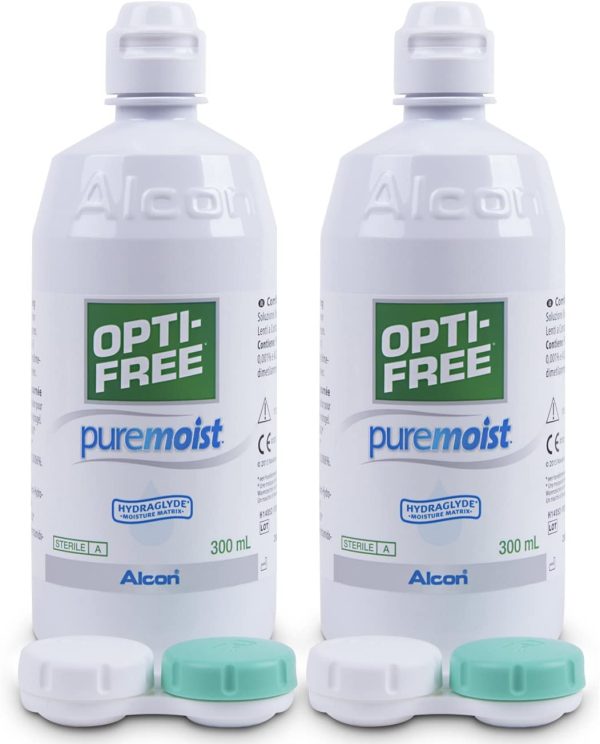 OPTI-FREE PureMoist Contact Lens Solution, 300ml, Economy Pack - Pack of 2