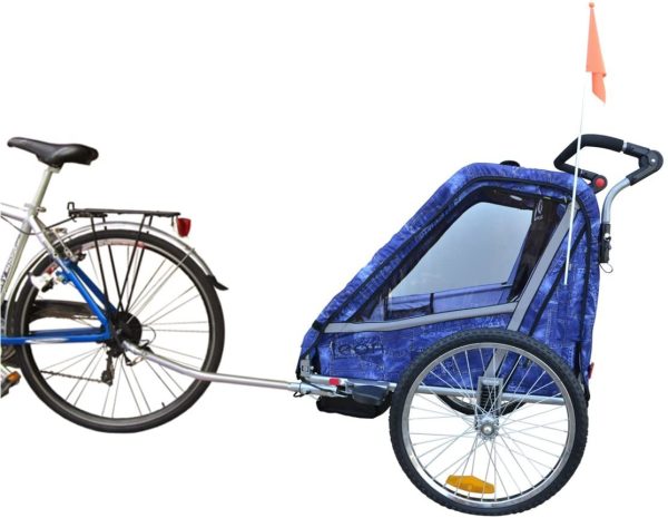 Leon Paplioshop folding bike trailer, buggy with front wheel, for 1 or 2 children, with 1 door, New - Image 5