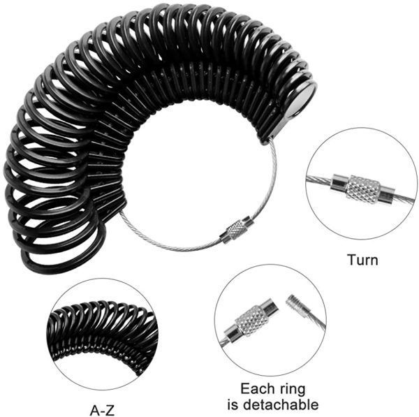 Ring Sizer Uk??Finger Sizing Measuring Tool, Finger Size Measurer Sizing Belt Measurement Tools For Measuring Rings Diameters Uk Sizes A-Z Women Men - Image 3