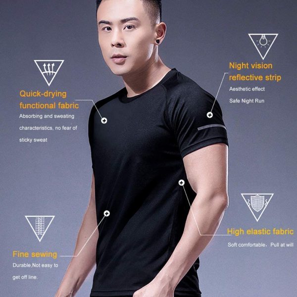 Holure Men's 3 Pack Sportswear Breathable Quick-Drying Short-Sleeved T-Shirt - Image 2