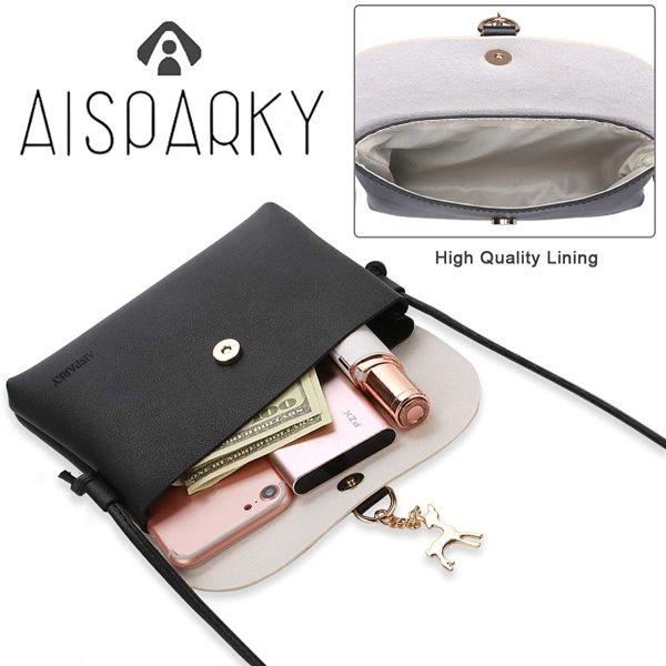 Small Crossbody Purse With Pendant,PU Leather Cross Body Shoulder Bag Phone Purse Handbags for Girls - Image 3