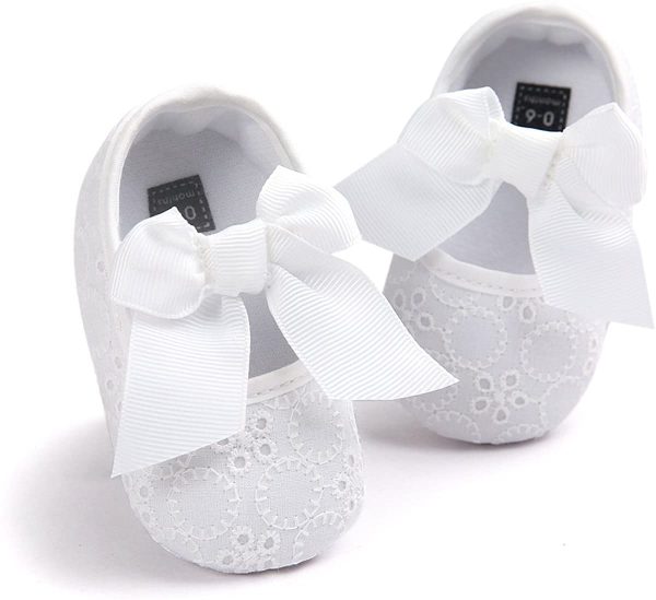 LACOFIA Baby Girls Anti-Slip Soft Sole Slipper Shoes Prewalkers White - Image 7