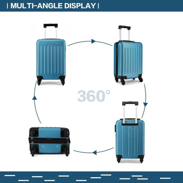 Kono Luggage Sets 3pcs Hard Shell Suitcases with 4 Spinner Wheels Light Weight ABS Travel Trolley Case 19?? 24?? 28?? (3 Pcs Set, Navy) - Image 6