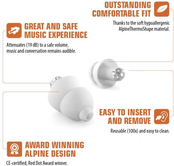 Alpine PartyPlug Ear Plugs - Safely enjoy Parties, Music Festivals and Concerts - Great music quality - Comfortable & hypoallergenic - Reusable earplugs - Black - Image 8