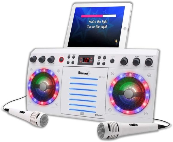 Beatbox Karaoke Machine CDG/CD+G. Built in Disco Lights. Includes 240 Song Family Party Hits Pack & 2 Microphones (Wired Microphones) - Image 2