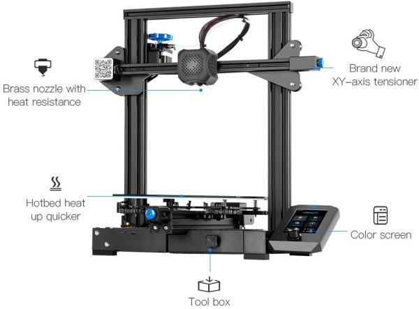 Official Creality Ender 3 V2 3D Printer with 32 Bit Silent Board Meanwell Power Supply Glass Bed and Resume Printing 220x220x250mm - Image 6