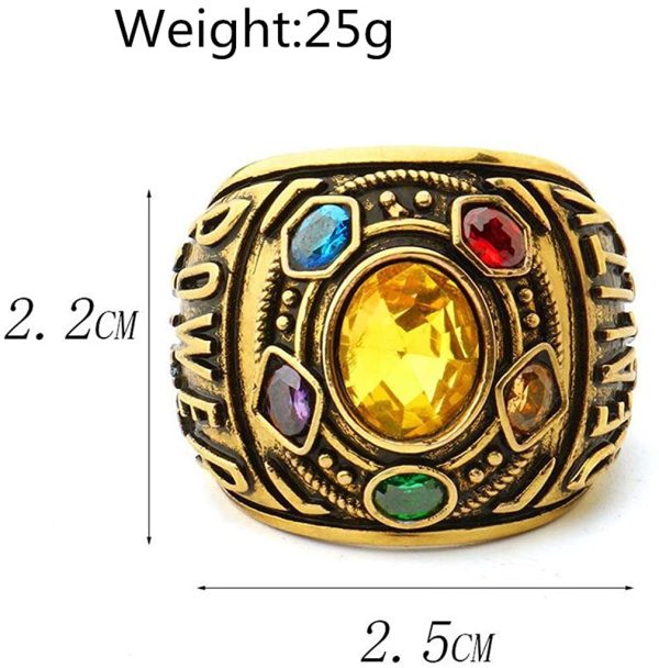 Infinity Stones Ring Inspirational Power Ring Thanos Ring Cosplay Costume Prop - Image 4