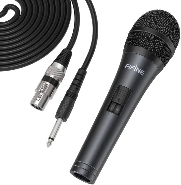 FIFINE Wired Microphone with Cord 14.8ft,Handheld Dynamic Mic Karaoke Microphone for Singing Vocal with On and Off Switch-K6 - Image 2