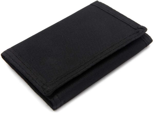 RFID Slim Camouflage Wallet / Trifold Canvas Outdoor Sports Wallet for Boys & Kids (Black) - Image 6