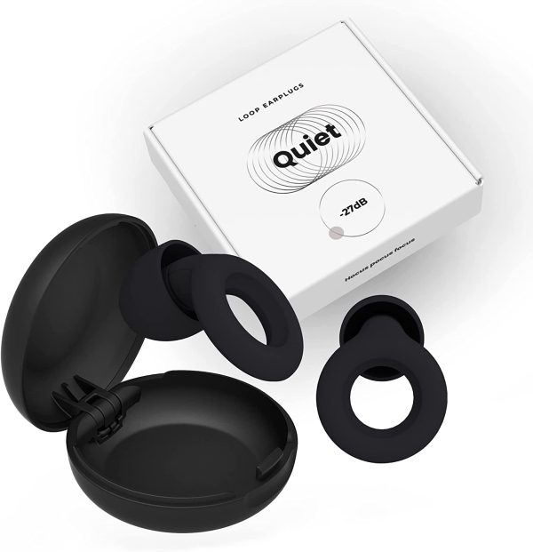 Loop Quiet - Earplugs for Sleeping ?C Super Soft, Reusable Hearing Protection in Flexible Silicone for Noise Reduction & Flights - 8 Ear Tips in XS/S/M/L - 27dB Noise Cancelling - Black - Image 3