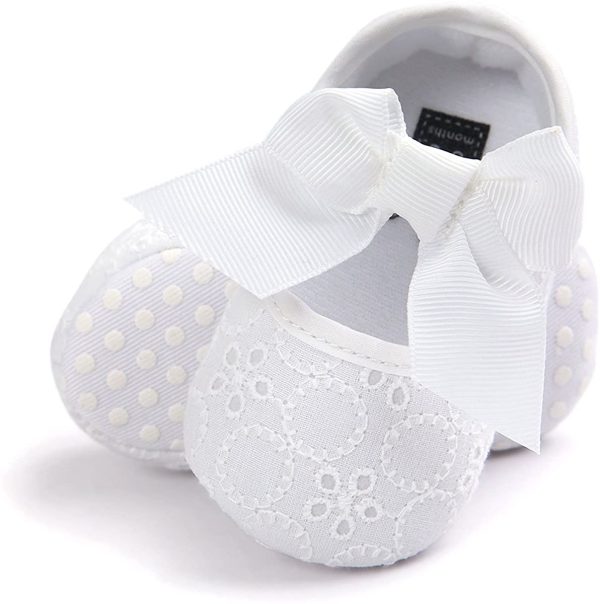 LACOFIA Baby Girls Anti-Slip Soft Sole Slipper Shoes Prewalkers White - Image 5